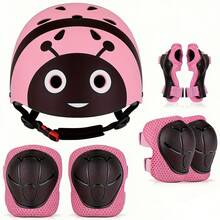 Kids Bike Helmet With Knee & Elbow Pads-Lightweight Multi-Sport Safety Helmet Set For Boys & Girls 5+, Protective Gear For Cycling, Skating & Outdoor Sports, Ideal Gift - Pink - View 2