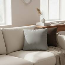 Kit Com 4 Capas de Almofadas Decorativas  Micro 400 fios Especial Verão - Marrom e Cinza - Visão 3