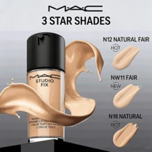 MAC M.A.C Studio Fix Fluid SPF 15 24HR Matte Foundation + Oil Control, 80% Nourishing Essence, SPF15 UV Protection - N18 - View 3