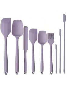 4/6/9件套硅胶烘焙套装 - 硅胶刮刀、硅胶T型刮刀、硅胶涂油刷。耐热多功能烘焙套装，厨房烘焙工具 - 彩色 - 查看 9