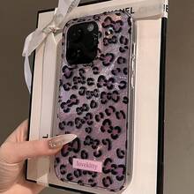 高端时尚渐变粉色豹纹苹果 17 Pro Max 手机壳，新款 15 冰川图案，14 Plus，高级风格，11/12/13/14/15/16 个性化全覆盖防摔手机壳。 - 彩色 - 查看 2