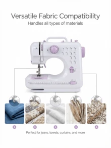 Multifunctional Household Sewing Machine, Portable Electric Sewing Machine Professional Version, Convenient Mini Electric Overlock Sewing Machine For Travel Or Temporary Use, U-Shaped Groove Flexible Operation Display Panel Sewing Machine, Multiple Stitches Available, 12 Stitch Patterns - US A Type Plug(220-240V) - View 11