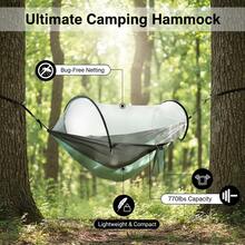 3-In-1 Double Camping Hammock With Mosquito Net & Sunshade, Durable And Portable, Suitable For Hiking, Patio Adventure, Garden Relaxation - Durable And Lightweight Design, Suitable For Camping, Backpacking, Wilderness Travel, Hiking, And Parks, Includes Straps, Carabiners, And Premium Carrying Bag - Suitable For Backyards, Patios, And Camping - Easy To Assemble, Heavy-Duty Nylon Fabric, Easy To Install, Compatible With Sturdy Frames, Camping Equipment, And Accessories. - 彩色 - 查看 6