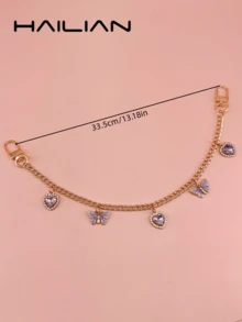 HAILIAN Mặt dây chuyền hợp kim trang trí này có hình trái tim pha lê nhiều màu sắc và các mặt dây chuyền duyên dáng, bao gồm hình mặt trăng lấp lánh, quả anh đào trong suốt, bướm nhiều màu và giọt mưa neon rực rỡ. Có thể dùng làm dây đeo, phụ kiện hoặc dây nối dài cho túi xách. Tất nhiên, đây cũng là một món quà nhỏ thời trang dành cho gia đình, bạn bè hoặc người thân yêu trong các dịp lễ. - Màu tím - Xem 5