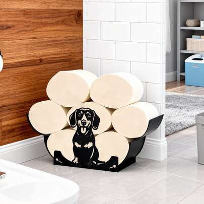 Hållare för hundpapper, dekorativt hängande tillbehör för hemmabruk, lämpligt för badrum, kök och sovrum. Den är utdragbar och vikbar, vilket gör den till en praktisk heminredningsartikel. En kreativ förvaringshylla för toalettpapper.