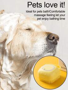 1pc Pet Shampoo Brush, Silicone Massage Rubber Bath Comb With Shampoo Dispenser, For Dogs And Cats Grooming Tool - Multicolor - View 5