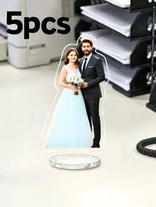 1/3/5pcs Custom Cutout Photo Acrylic Standee, Personalized Tabletop Portrait Plaque Unique Keepsake Decor & Gift For Wedding, Birthday, Anniversary, Valentine's Day, Ideal Present For Family, Lovers, Mom & Dad Durable, Decorative Exquisite - Multicolor - View 9