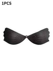 1 par de sujetador adhesivo invisible con alas - Copas push-up de silicona sin tirantes, almohadillas de elevación transpirables, sujetador para vestido sin espalda, reutilizable y amigable con la piel - Multicolor - Ver 21