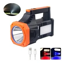 200W Powerful Handheld Rechargeable LED Tactical Flashlight For Dog Walking, Searching, Camping - Black and Orange - View 9
