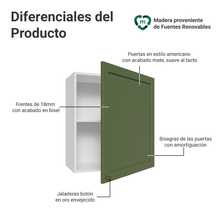 Alacena Gabinete Superior Cocina Madesa Vik 60cm BV - Blanco y Verde - Ver 3