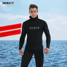 HISEA 5mm Thick Neoprene Diving Suit, Unisex Warm Wetsuit, Women's Two-Piece Cold-Proof Fishing Suit, Men's All-Season Warm Snorkeling Swimwear Set - Black - View 2
