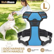 Reflective Dog Harness, No Pull Vest Harness With Handle, Adjustable Soft Padded Pet Harness For Large Dogs - 天藍色 - 查看 1