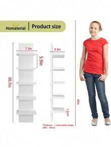 1个5层多功能置物架，2026新款，易于安装，可收纳更多物品，适用于卧室、浴室、厨房、办公室、客厅、书架，非常适合收纳卧室用品、房间装饰、秋季装饰、家居生活、墙面装饰、家居装饰、斋月装饰、情人节装饰、情人节礼物（优质PVC材质，非木质，防水易清洁） - 彩色 - 查看 3