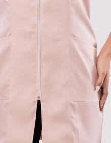 Women's Short Sleeve Fitted Coat With Zipper Isi - Beige - View 3