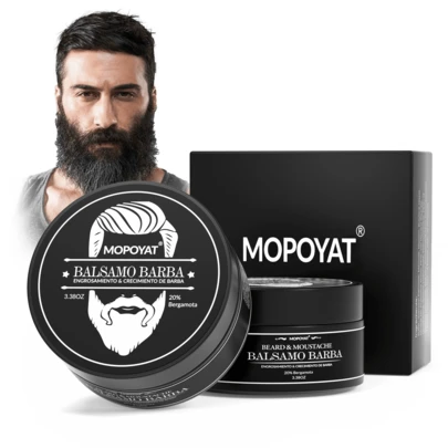 Crema para Barba MOPOYAT - ¡Refuerza el atractivo de tu barba! Nutre y fortalece la barba - Limpia profundamente - Crema para el crecimiento de la barba al 20 % - Sin alcohol