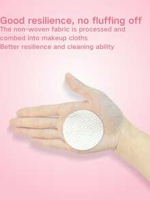 100pcs Thin Round Makeup Remover Pads | Fluff-Free, Portable Cleansing Wipes - Plain Weave - View 2
