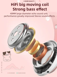 AKKHOO Jelly 5.0 无线耳机，超长续航，高品质音效，低延迟，猫耳设计，适用于音乐/电竞游戏 - 查看 7