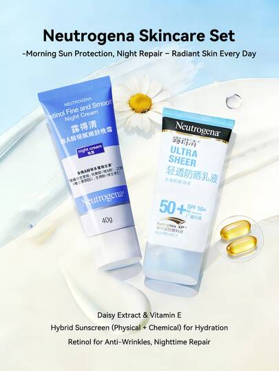 Neutrogena 露得清轻盈面部及身体防晒乳液，提供广谱紫外线防护