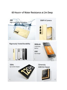 Realme Điện thoại thông minh C75 5G, mẫu mới năm 2025, 8GB+256GB, chống nước IP69 và chống sốc chuẩn quân đội, pin 5828mAh, sạc nhanh 45W, màn hình 120Hz, camera AI 50MP, Android 15, màu Đen Bão/Vàng Sét - Vàng - Xem 4