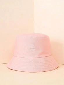 1顶绣有“No Bad Vibes”字样的透气渔夫帽，多功能户外防晒休闲帽，适合夏季、海滩、度假和旅行。 - 粉色 - 查看 4