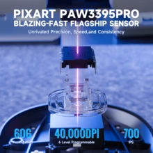 ATTACK SHARK X8 PRO 8K 无线游戏鼠标，PAW3395PRO 40K DPI 传感器，三模博通 BK52820 芯片，超轻人体工学鼠标，适合大手用户，支持云端软件，适用于 Windows/PC/游戏玩家 - 黑色/白色，附赠防滑贴 - 彩色 - 查看 6