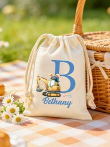 Custom Tote Bags, Personalized Children's Gifts, Children's Presents, Name Tote Bags, Modern Names, Children's Bags, Easter, Rabbit Excavator, Spring, Easter Eggs, Easter Excavator, Custom Gift Bags, Alphabet Gift Bags, Custom Easter Bags, Easter Bags, Easter Tote Bags, Children's Easter Bags, Easter Egg Treasure Hunt Bags, Easter Gift Bags For Boys, Easter Gift Bags For Girls, Rabbit Excavator Gift Bags, Custom Easter Gifts - Multicolor - View 9