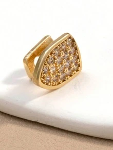 1件简约时尚百搭镶钻牙饰，适合派对和日常佩戴 - 金色 - 查看 3