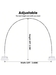Improved Balloon Arch Stand Kit, 10FT Wide & 9FT High Adjustable Balloon Arch Frame, Ideal For Party Decorations, With Thickened Water Base, 50 Balloon Clips, Balloon Pump, Suitable For Weddings, Graduation Ceremonies, And Birthday Parties. - 83PCS - View 3