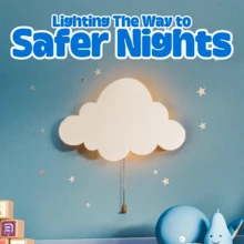 1pc/2pcs Children LED Cloud Shaped Wall Lamp Night Light, Floating Night Light With Chain, Multiple Patterns Available Such As Butterfly, Star, Moon, Soft Yellow Light, Suitable For Baby Room, Boys/Girls Room, Kids Bedside Lamp (Batteries Not Included) - Battery Model - View 11