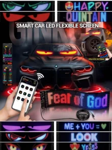 1pc USB Device With Animated Demon Glowing Eyes Effect, Flexible Car Windshield Display Screen, Programmable Flexible LED Screen With Customizable Effects, Suitable For 24V System - Multicolor - View 2