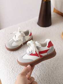 1双儿童帆布鞋，新款男女童软底防滑休闲鞋 - 紅色 - 查看 4