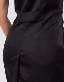 Women's Short Sleeve Fitted Coat With Zipper Isi - 黑色 - 查看 2
