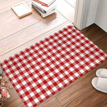 1pc Red Plaid Vibrant Kitchen Rug, Kitchen Mat, Kitchen Carpet, Classic Checkered Doormat, Small Rug, Carpet, Runner Rug, Floor Mat, Home Decor, Area Rug, Outdoor Mat, Home Decor, Area Carpet, Bedroom Rug, Washable Carpet - Multicolor - View 10
