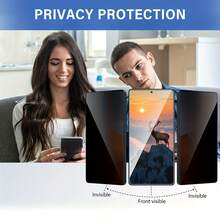 3pcs Privacy Screen Protector Film Compatible With Samsung Galaxy S26 Ultra, S25 Ultra, S24 Ultra, S26 Plus, S25 Plus, S24 Plus, S26, S25 FE, S24 FE, 9H Anti-Spy Tempered Glass With Fingerprint Unlock And Phone Case Friendly Design - Black - View 6