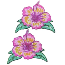 1pc Shiny Pink Flower Sequin Patch, Suitable For Clothing DIY Flower Sequin Applique, Dress Decoration, Summer, School - As Photo Show - View 8