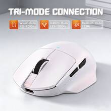 ATTACK SHARK V6 三模无线游戏鼠标 | 25000 DPI PAW3311 传感器 RGB 磁吸充电底座 | 符合人体工学的掌托设计，专为游戏玩家和专业人士打造 - 彩色 - 查看 1