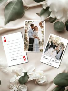 1 pièce set (54 cartes à jouer + 1 pièce boîte) de cartes à jouer personnalisées avec photos et texte. Cartes de poker personnalisables avec photos et messages, idéales pour les cadeaux de mariage, anniversaire, graduation, douche, fiançailles, retraite. Peut être personnalisé avec des photos. - Multicolore - Voir 10