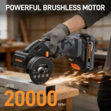 DOVAMAN  Brushless Cut-Off Tool, 20000 RPM, 7/8" Max Depth, 3" Cutting Wheel (3ps), Reversible Rotation, Quick Stop, LED Light & Dust Shroud For Wood/Metal/Plastic Cutting - Black - View 2
