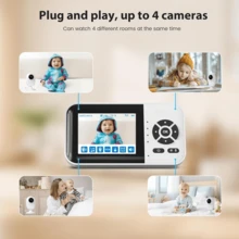 360° Panoramic WiFi Monitoring Camera 2K/1296P Color Night Vision AI Crying And Barking Detection + Auto Tracking Two-Way Audio Call Cloud/SD Storage Privacy Encryption Compatible With Alexa Baby Pet Elderly Indoor Security Monitor - 白色 - 查看 8