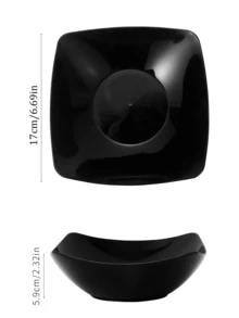 2/4/6/8/10pcs Reusable Plastic Bowls And Plates, Suitable For Cold Dishes, Cooked Food, Desserts, Party Food, Stackable Storage, Suitable For Family Gatherings, Hotels, Outdoor RV Camping Picnics Weddings - Black - View 6