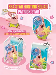 A Day In Bikini Bottom Pendant Blind Box Building Block Assembly Toy Accented With Transparent Acrylic Pendant Case With Strap Mini Figure Elements Net Scoop Sea Star Painting Easel Bubble Blower Mop Bucket Money Bag Guitar Microphone Decorations, Compact Size Portable Design, Crafted For Comfortable Touch Vivid Colors Exuding Childlike Fun And Cute Charm, Perfect For Collection Display Desk Decor Bikini Bottom Theme Party Decoration, Ideal For Fans Collectors Building Block Enthusiasts Kids Teens Adults, Lovely Gift For Friends Lover - Multicolor - View 4