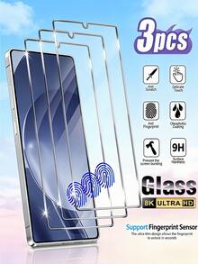 3片装钢化玻璃屏幕保护膜，兼容三星Galaxy A57 A56 A37 A26，9H硬度，防指纹，兼容手机壳，易于贴合，超薄设计，触控灵敏，防尘，全覆盖，不漏光。 - 無色 - 查看 11