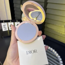 Christian Dior Cute Pink Diamond Heart Shaped Round Compact Makeup Mirror, Y2K Fashion Style, Portable & Foldable, Suitable For Office Makeup, Girlfriend Afternoon Tea, Holiday Gift - Pink - View 3