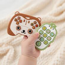 2个卡通企鹅挤压减压牙胶和熊游戏控制器牙胶 - 适合6-12个月宝宝的益智趣味咀嚼玩具 - 彩色 - 查看 6