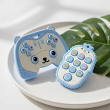 2个卡通企鹅挤压减压牙胶和熊游戏控制器牙胶 - 适合6-12个月宝宝的益智趣味咀嚼玩具 - 彩色 - 查看 9