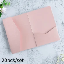 20 piezas de tarjetas de invitación perladas, tarjetas de felicitación con triple pliegue, sobres de bolsillo RSVP, invitaciones de boda, tarjetas de papel dorado, para decoraciones y suministros de fiesta de boda, quinceañera, bautizo, despedida de soltera (rosa, dorado, burdeos, beige, blanco, azul marino) - 20 piezas - Ver 15