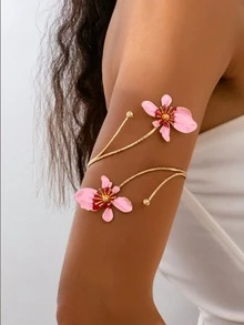 2026欧美优雅简约设计清新甜美金色花朵镂空金属手镯（女士款） - 手臂環 - 查看 4