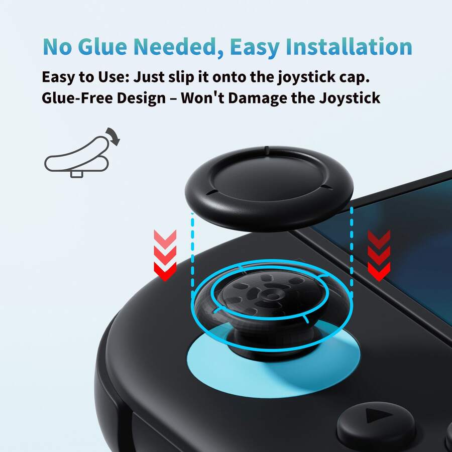 IINE 6个装摇杆帽，适用于Switch 2/NS2手柄，游戏配件，摇杆帽替换装，易于安装，TPE材质，保留原有握感 - 黑色 - 查看 1