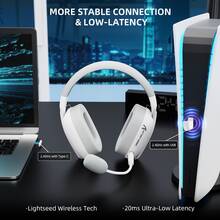 Auriculares inalámbricos para juegos ATTACK SHARK L80PRO con micrófono dual, modo triple 2.4GHz/BT/con cable, auriculares ligeros over-ear para PC/Switch/Win - Lightseed Tech - Multicolor - Ver 3