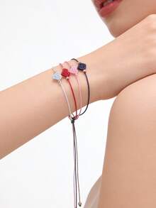 新款手工编织心形手链，情人节礼物 - 均碼 - 查看 4